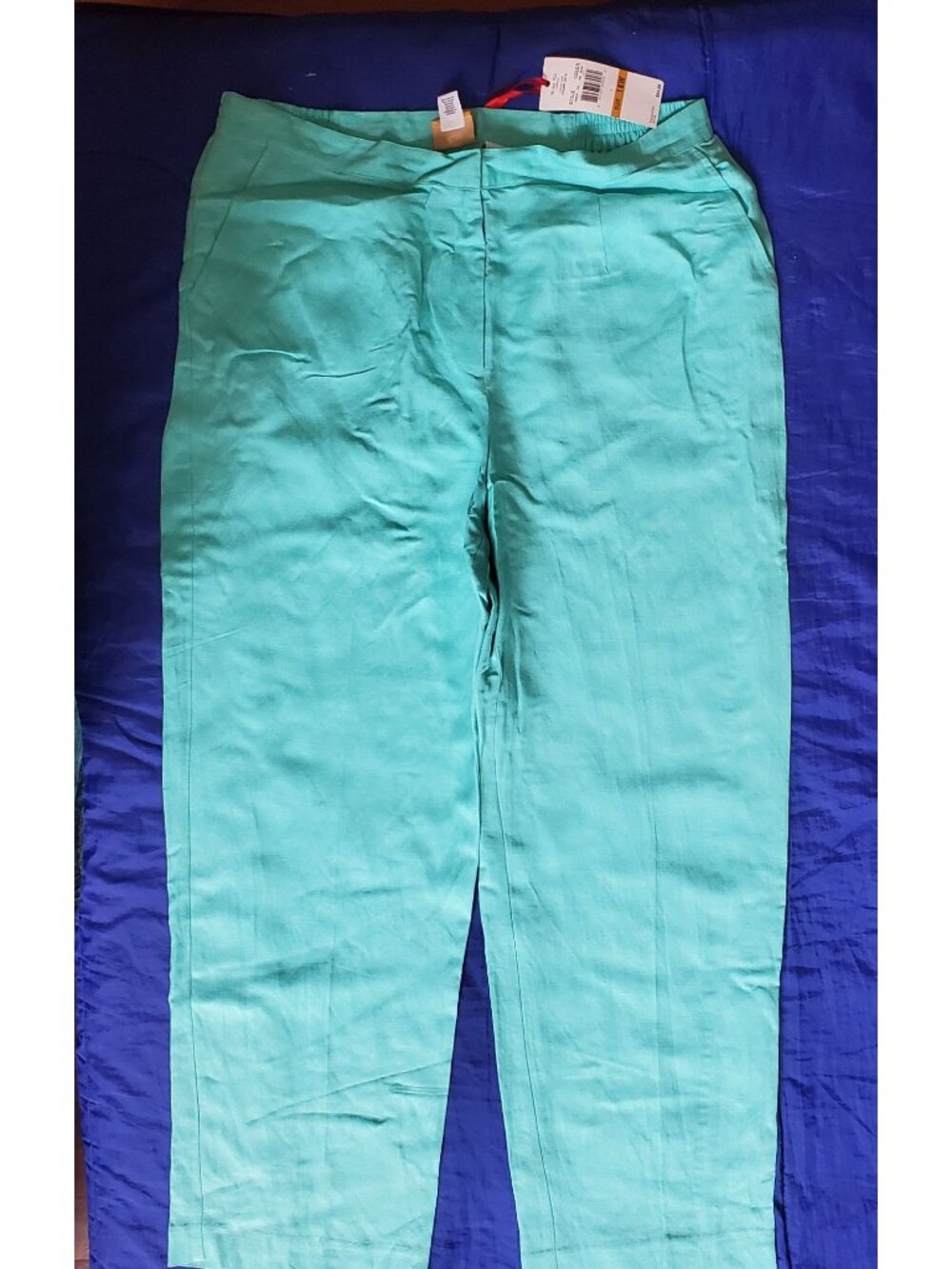 NWT Ruby Rd Pants 16 W Cool Linen Blend Elastic Waist Career Casual Retro